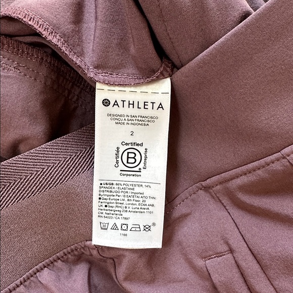 Athleta Brooklyn Heights Pleated Wide Leg Pants Damask Mauve sz 2 High Rise 30” - Picture 10 of 12